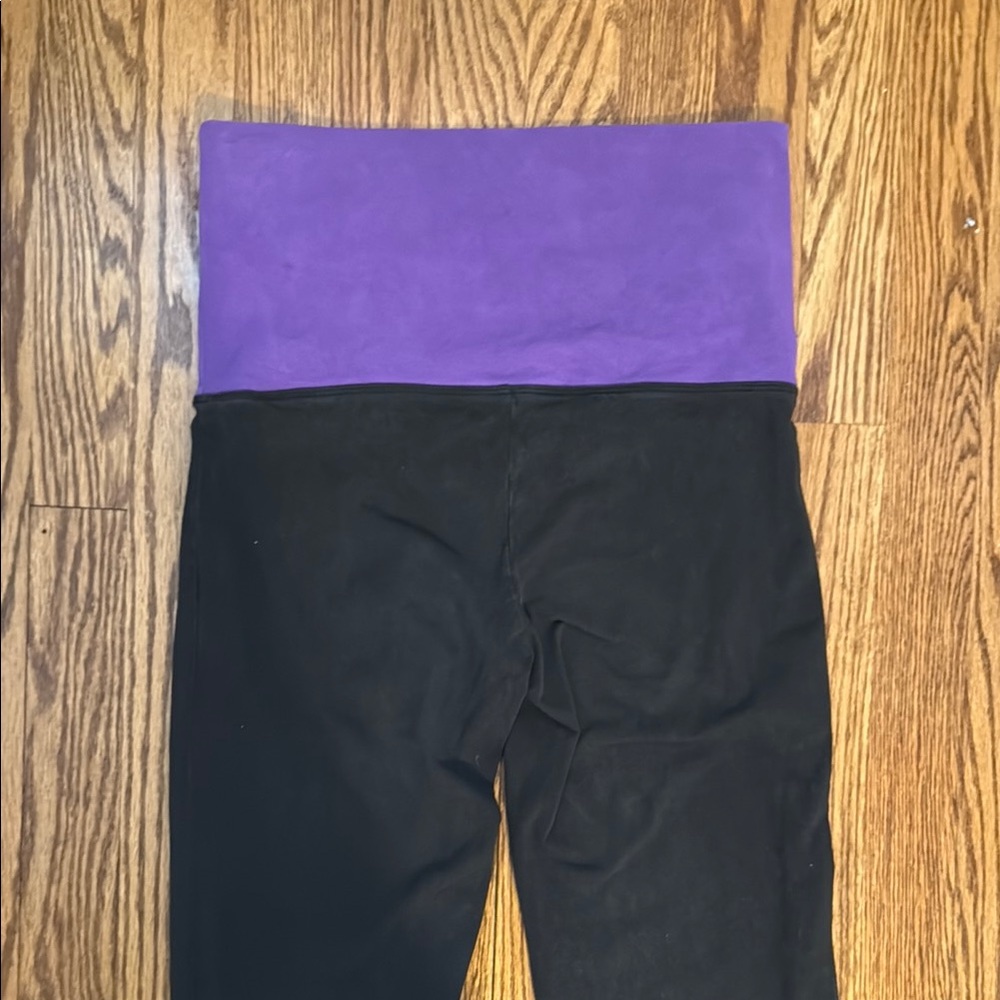 Black Yoga Pants with Purple Rhinestone Waistband - Picture 8 of 9